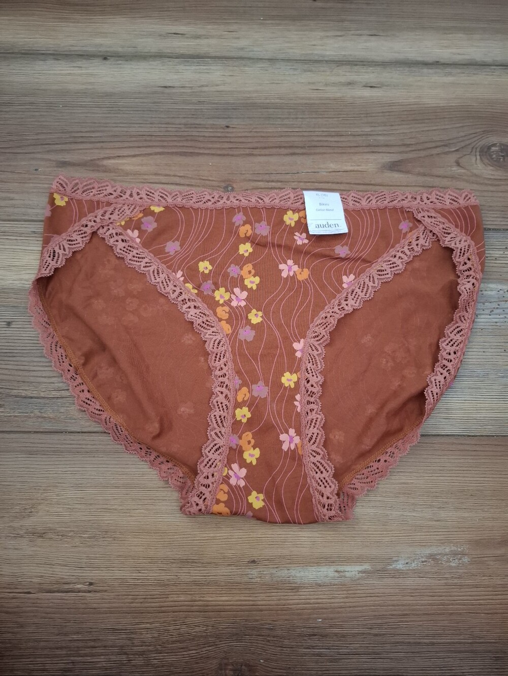 Auden Panties XL Rust Floral Cotton